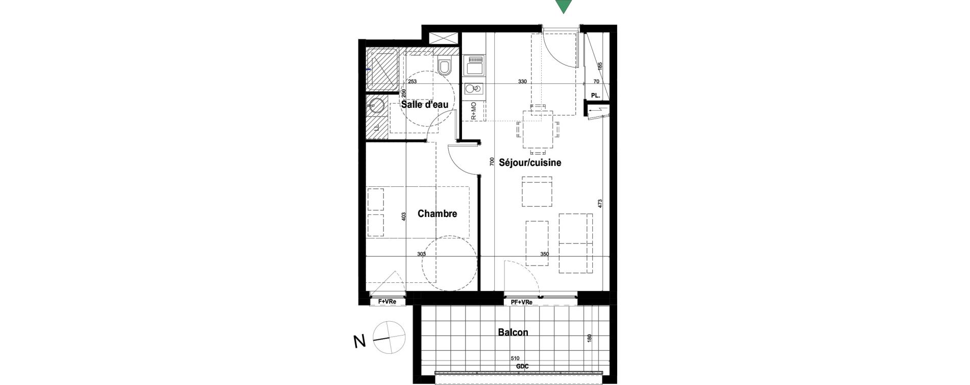 Appartement T2 de 43,98 m2 &agrave; Schiltigheim Fischer