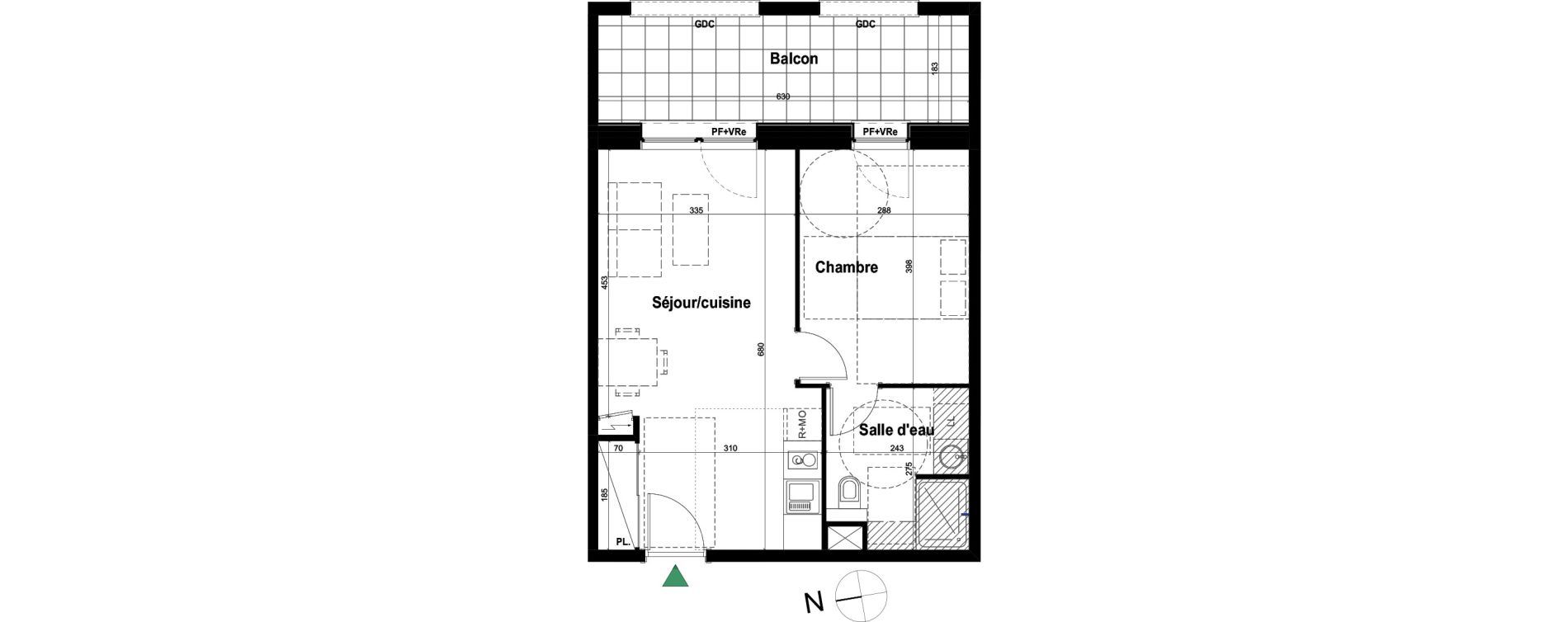 Appartement T2 de 41,31 m2 &agrave; Schiltigheim Fischer