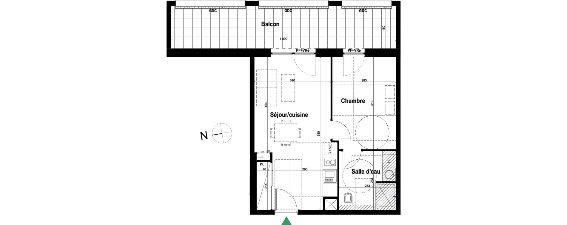 Appartement T2 de 41,02 m2 &agrave; Schiltigheim Fischer