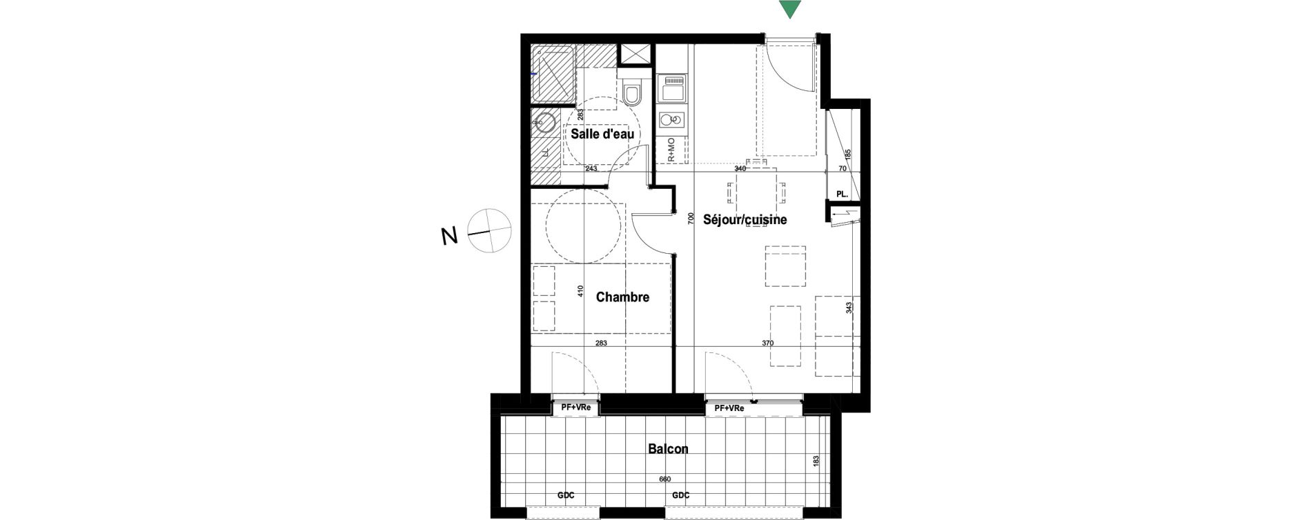 Appartement T2 de 43,62 m2 &agrave; Schiltigheim Fischer