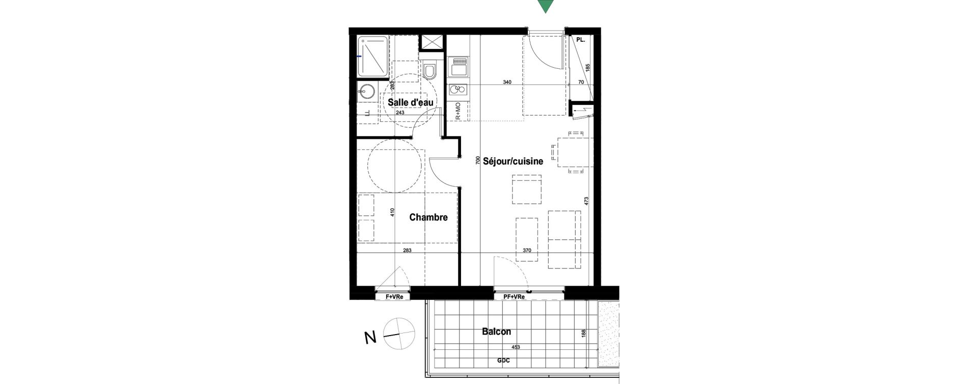 Appartement T2 de 44,66 m2 &agrave; Schiltigheim Fischer