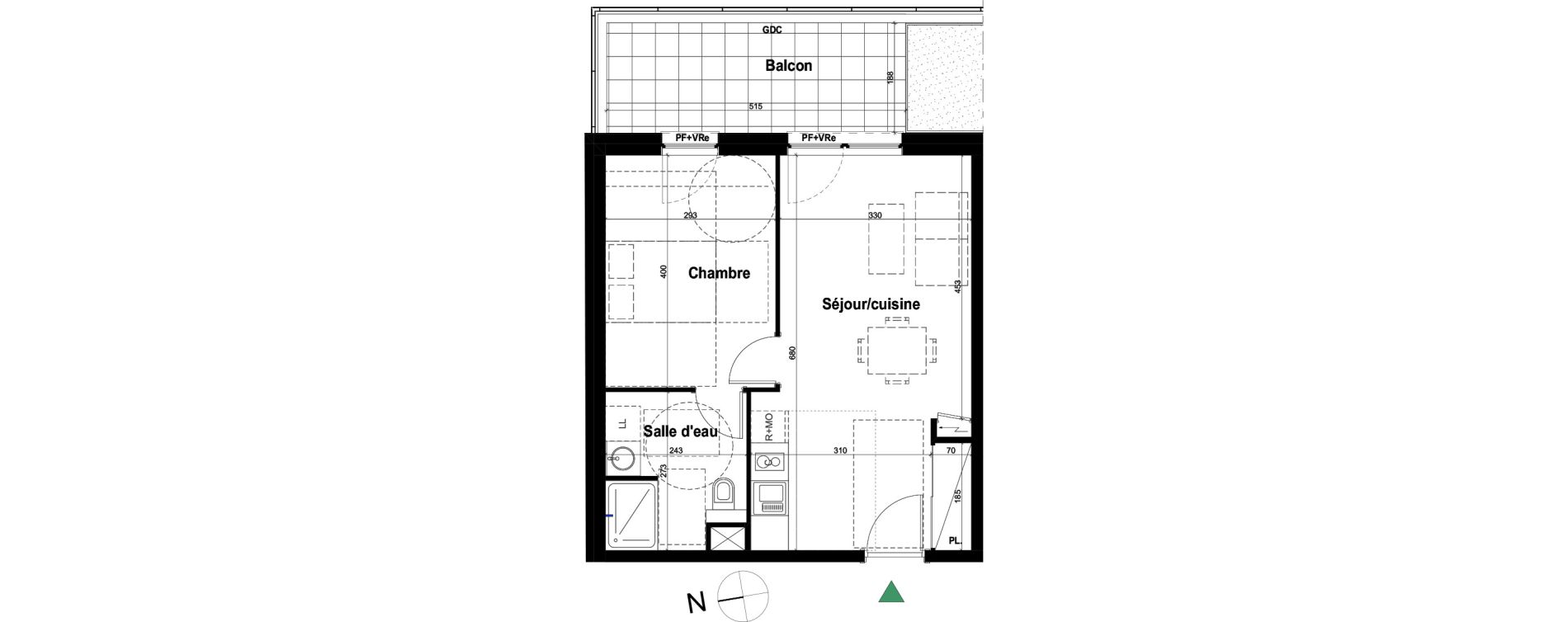 Appartement T2 de 41,31 m2 &agrave; Schiltigheim Fischer