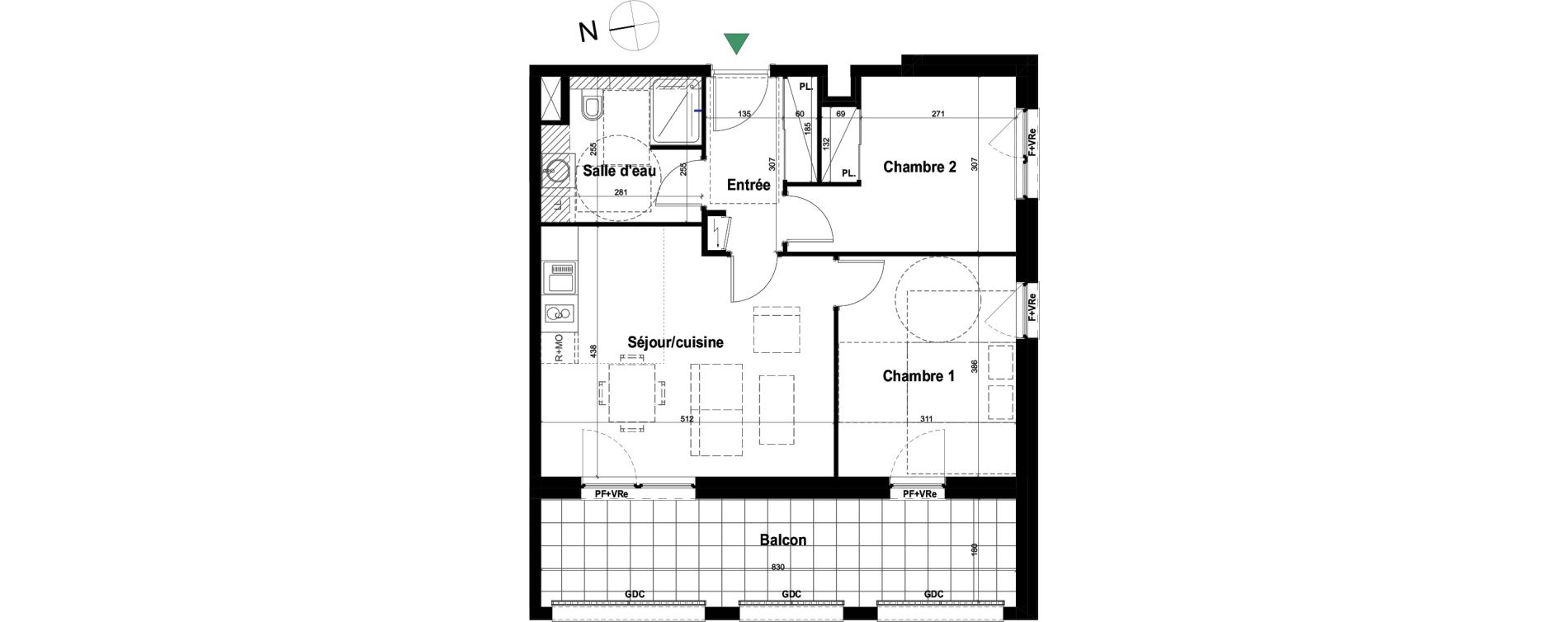 Appartement T3 de 55,47 m2 &agrave; Schiltigheim Fischer