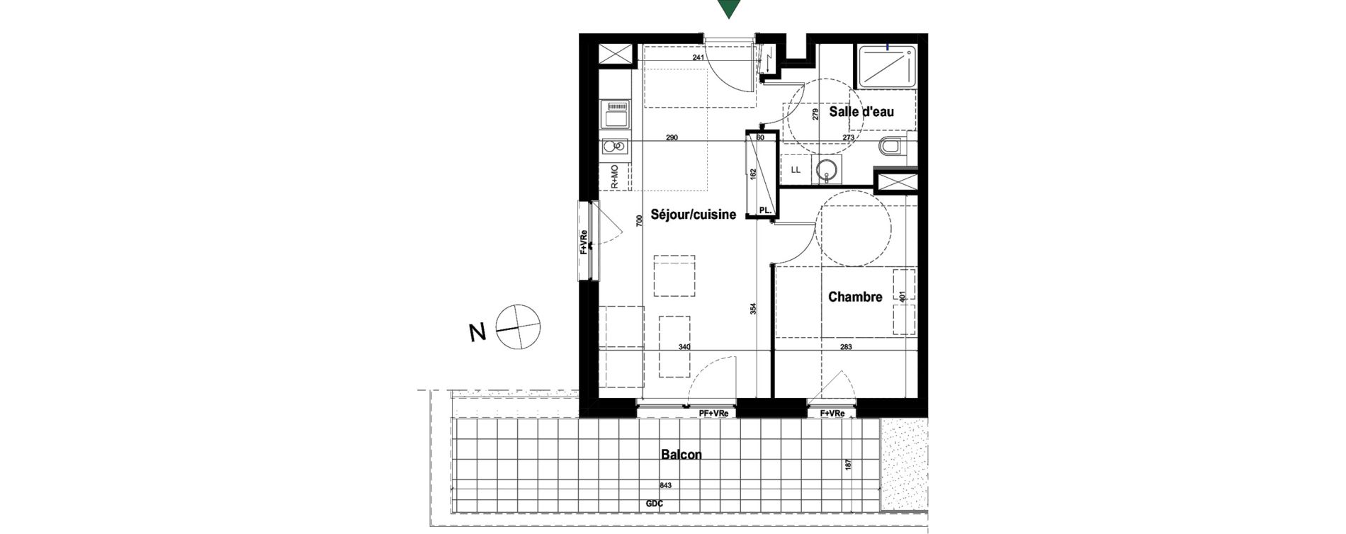 Appartement T2 de 41,73 m2 &agrave; Schiltigheim Fischer