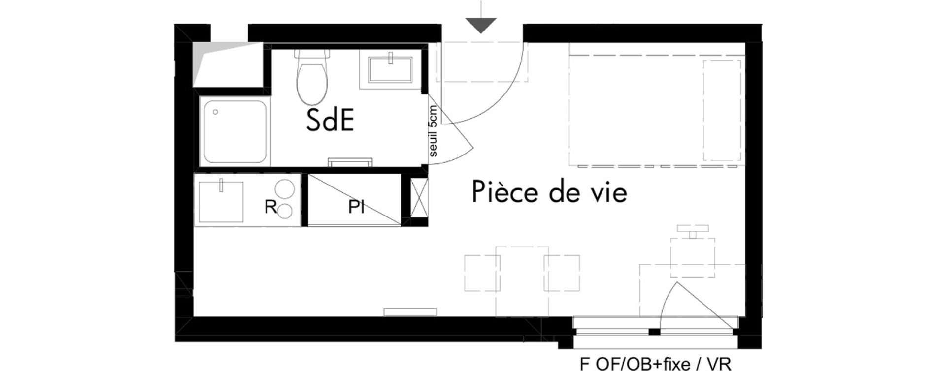 Studio meubl&eacute; de 18,50 m2 &agrave; Schiltigheim Centre