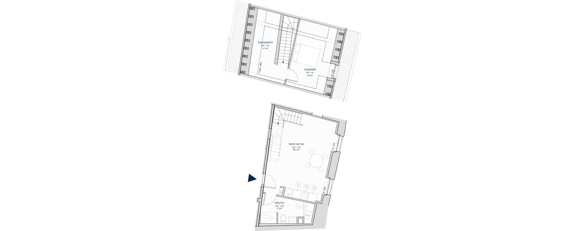 Duplex T2 de 47,10 m2 &agrave; S&eacute;lestat Centre