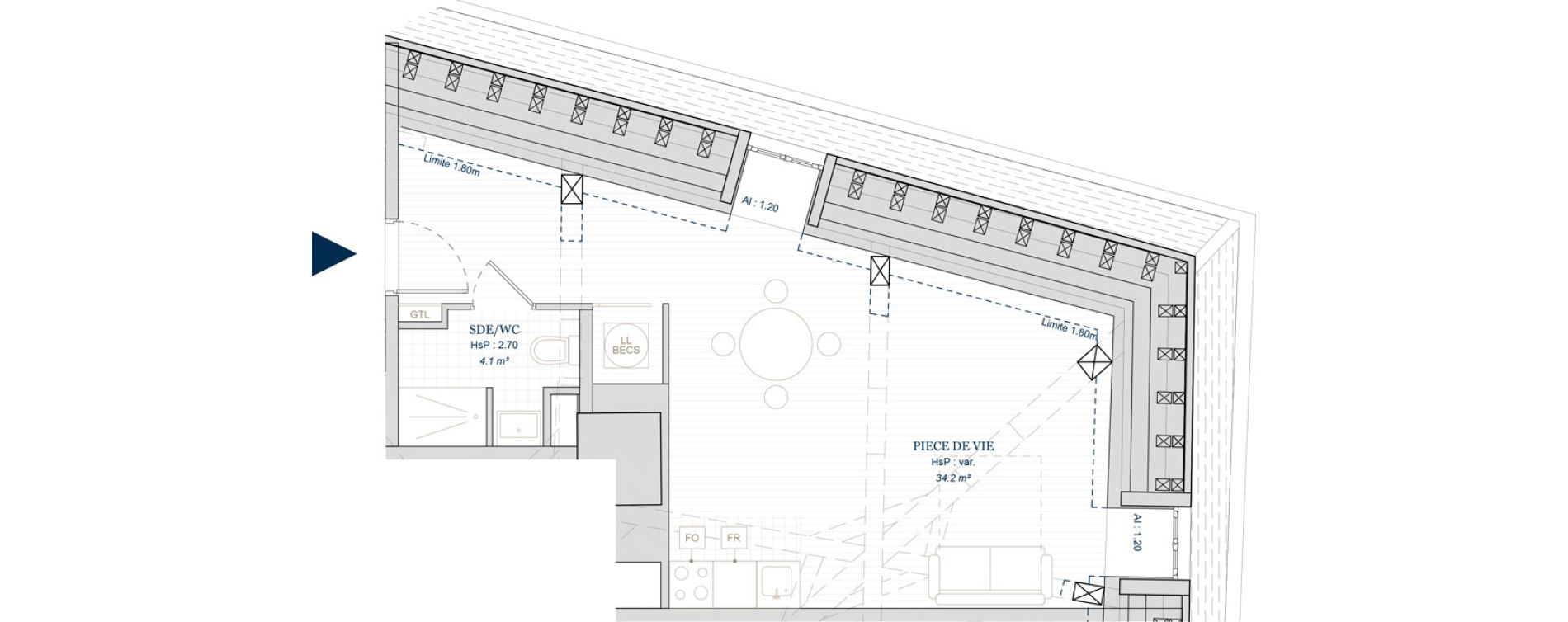 Appartement T1 de 38,30 m2 &agrave; S&eacute;lestat Centre