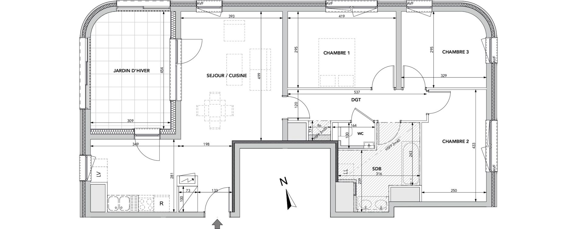 Appartement T4 de 81,31 m2 &agrave; Strasbourg Archipel