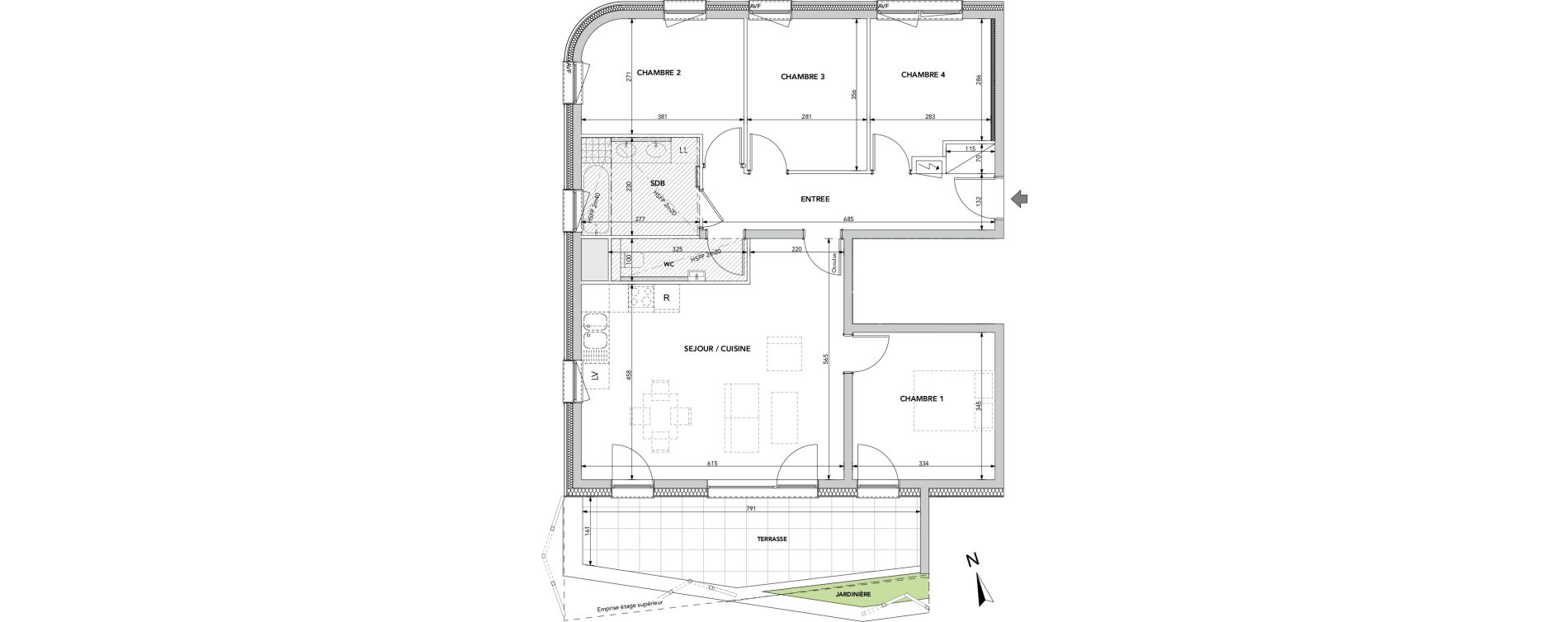 Appartement T5 de 90,86 m2 &agrave; Strasbourg Archipel