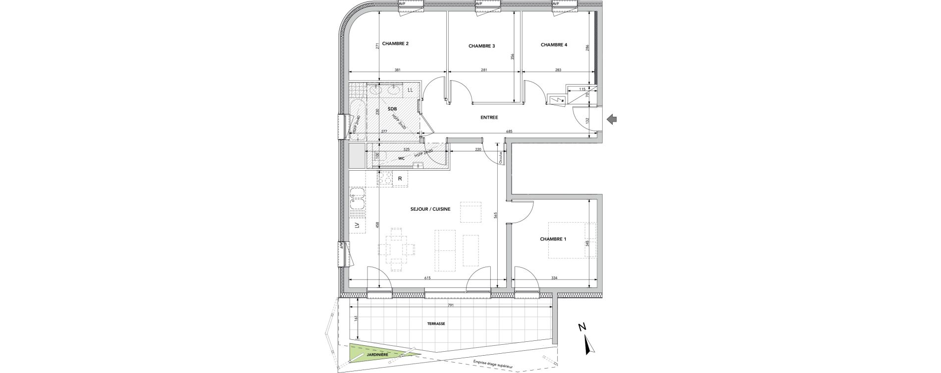Appartement T5 de 90,86 m2 &agrave; Strasbourg Archipel