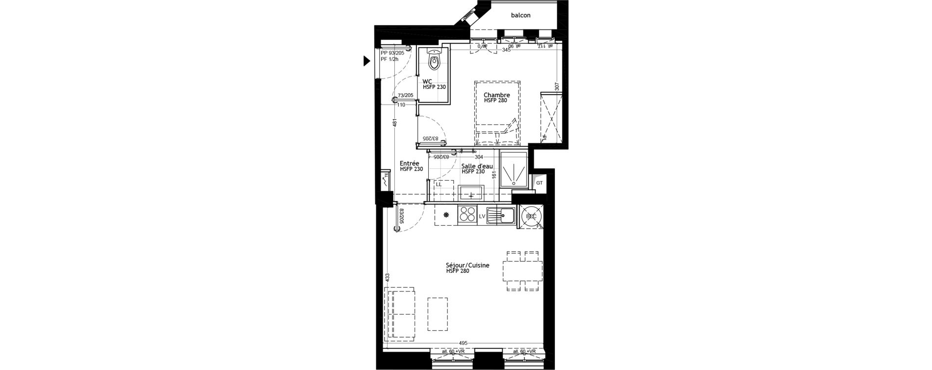 Appartement T2 de 45,30 m2 &agrave; Strasbourg Petite france