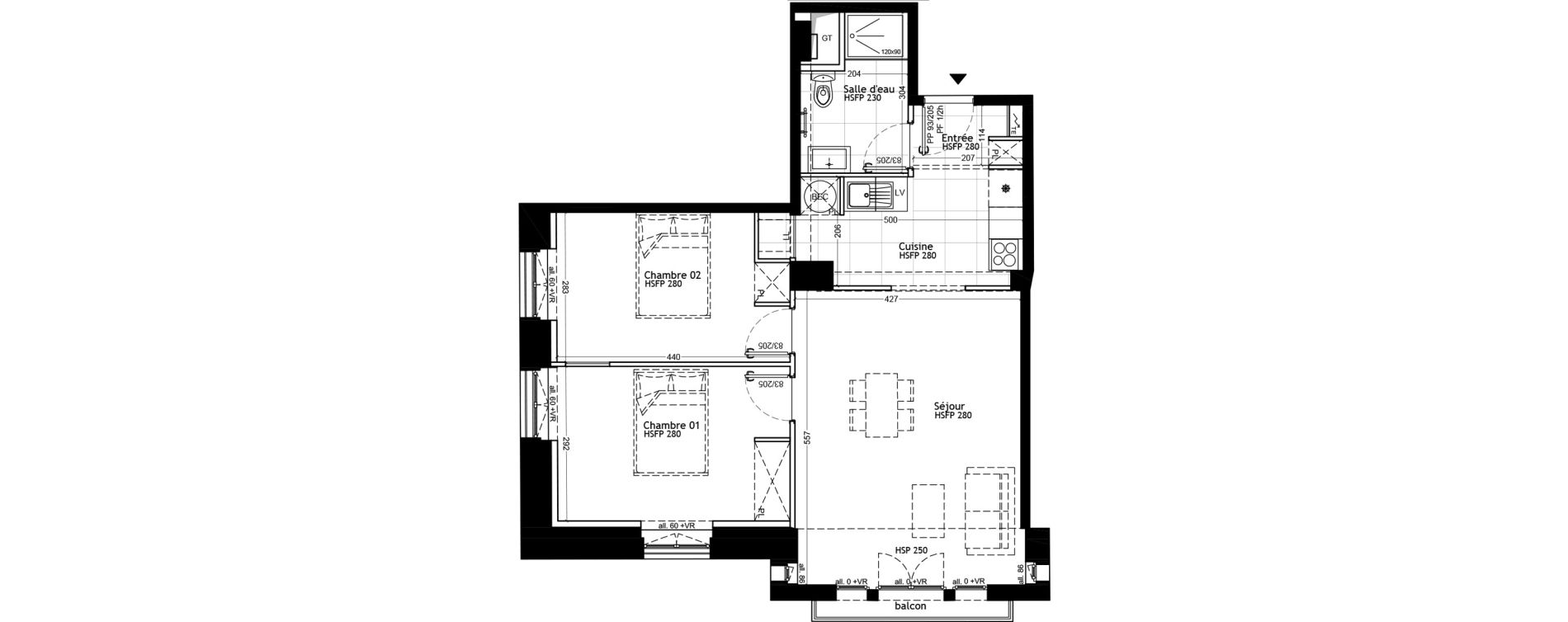 Appartement T3 de 64,80 m2 &agrave; Strasbourg Petite france