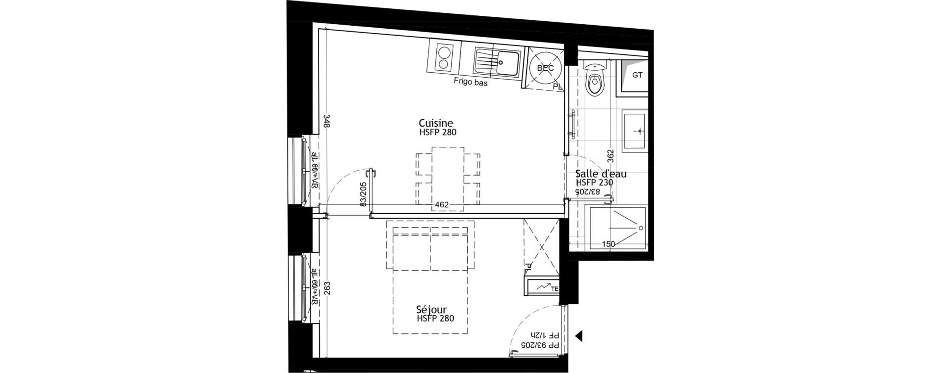 Appartement T1 de 31,50 m2 &agrave; Strasbourg Petite france