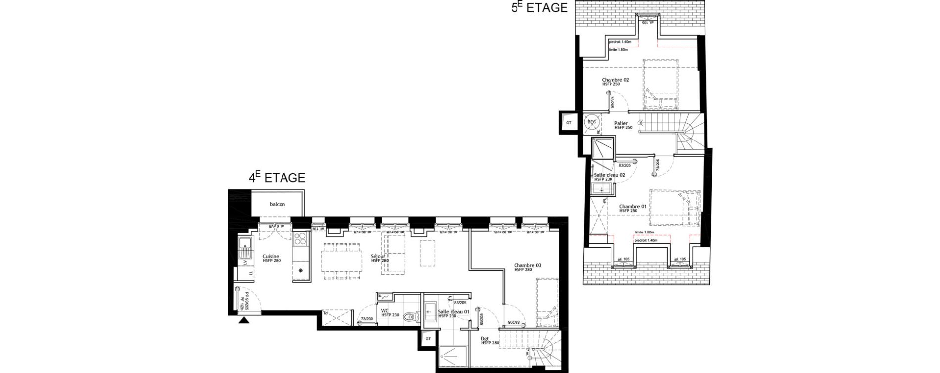 Duplex T4 de 80,60 m2 &agrave; Strasbourg Petite france