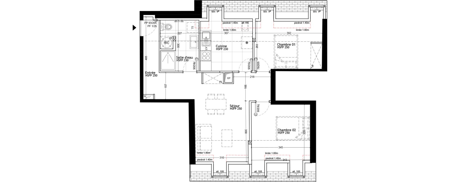 Appartement T3 de 60,10 m2 &agrave; Strasbourg Petite france