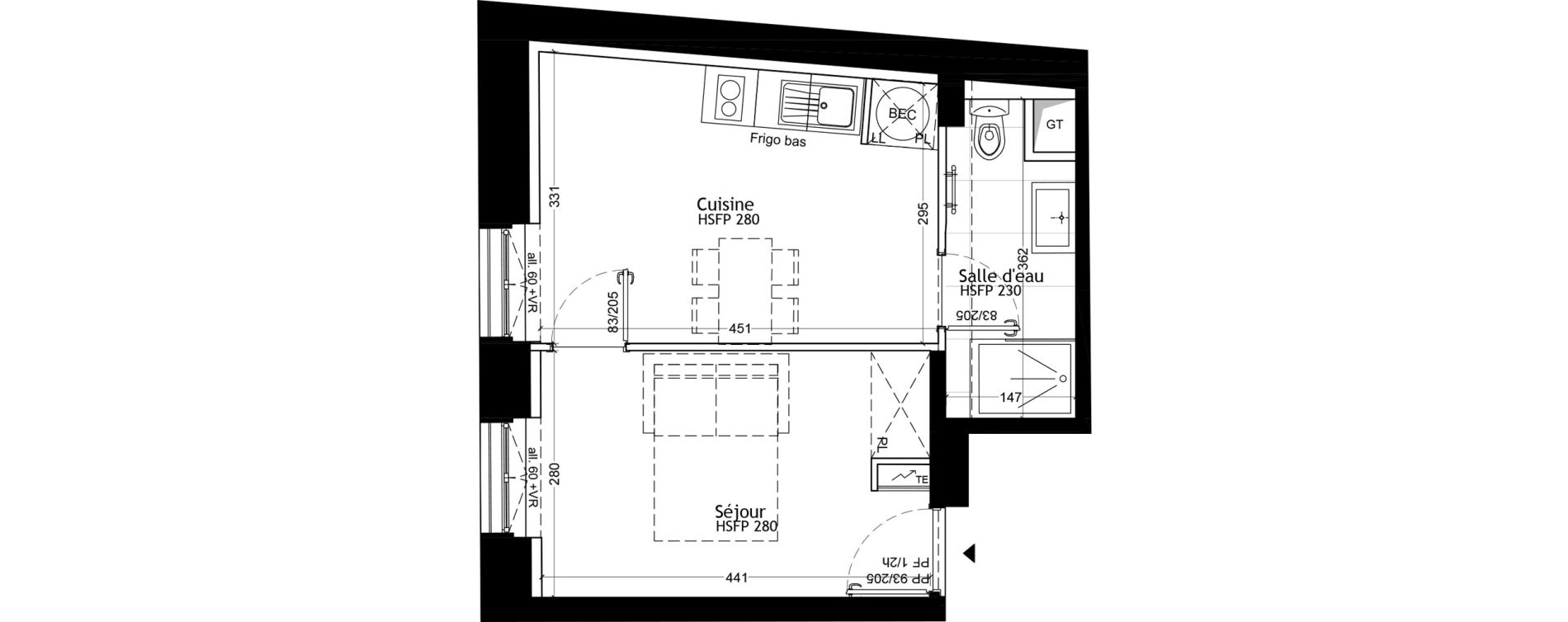 Appartement T1 de 30,70 m2 &agrave; Strasbourg Petite france