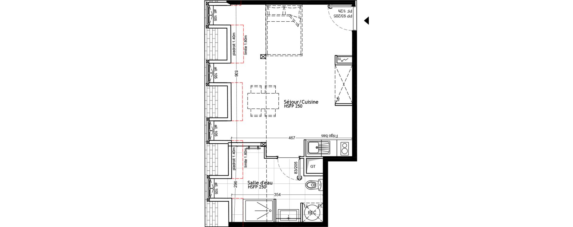 Appartement T1 de 32,40 m2 &agrave; Strasbourg Petite france