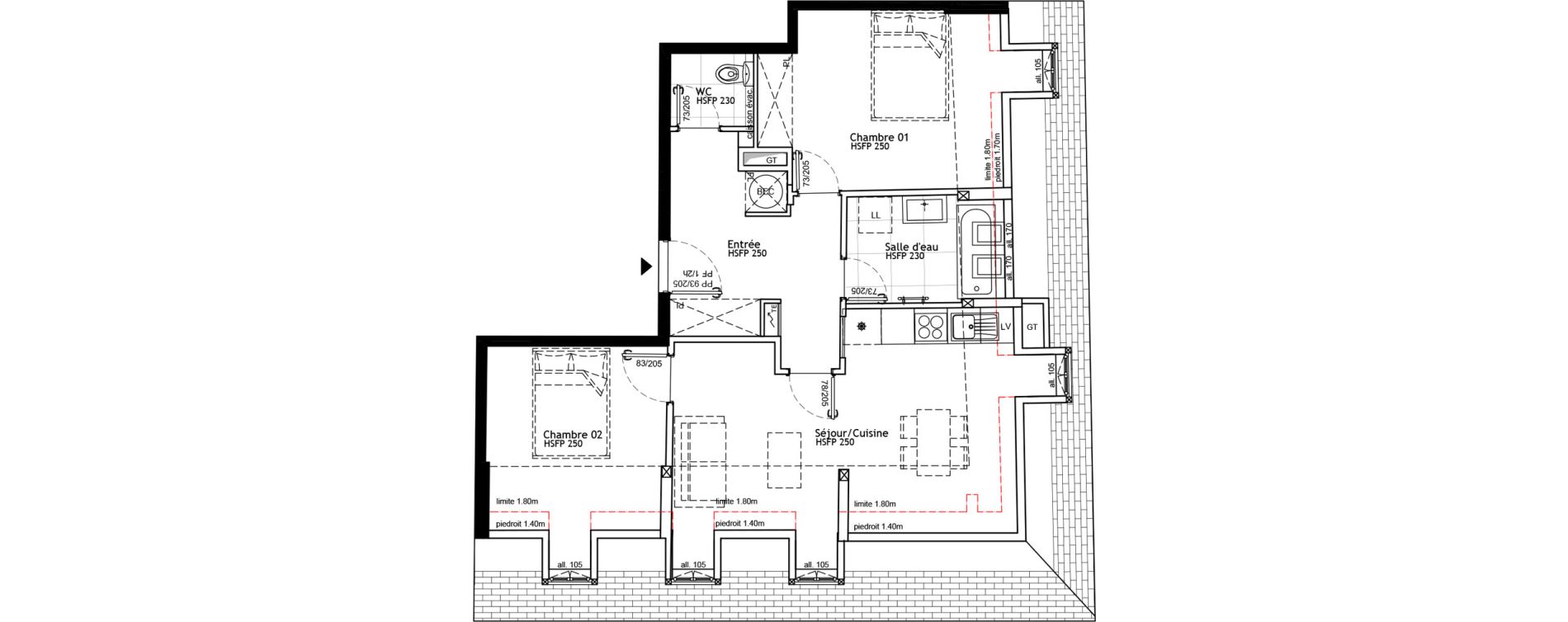 Appartement T3 de 59,60 m2 &agrave; Strasbourg Petite france