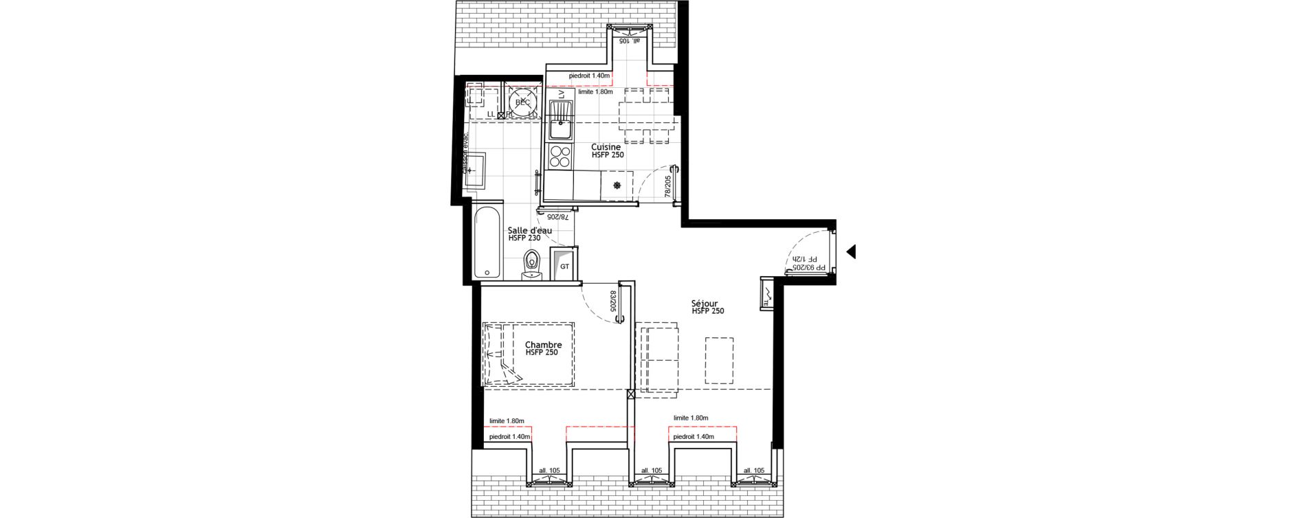 Appartement T2 de 42,70 m2 &agrave; Strasbourg Petite france