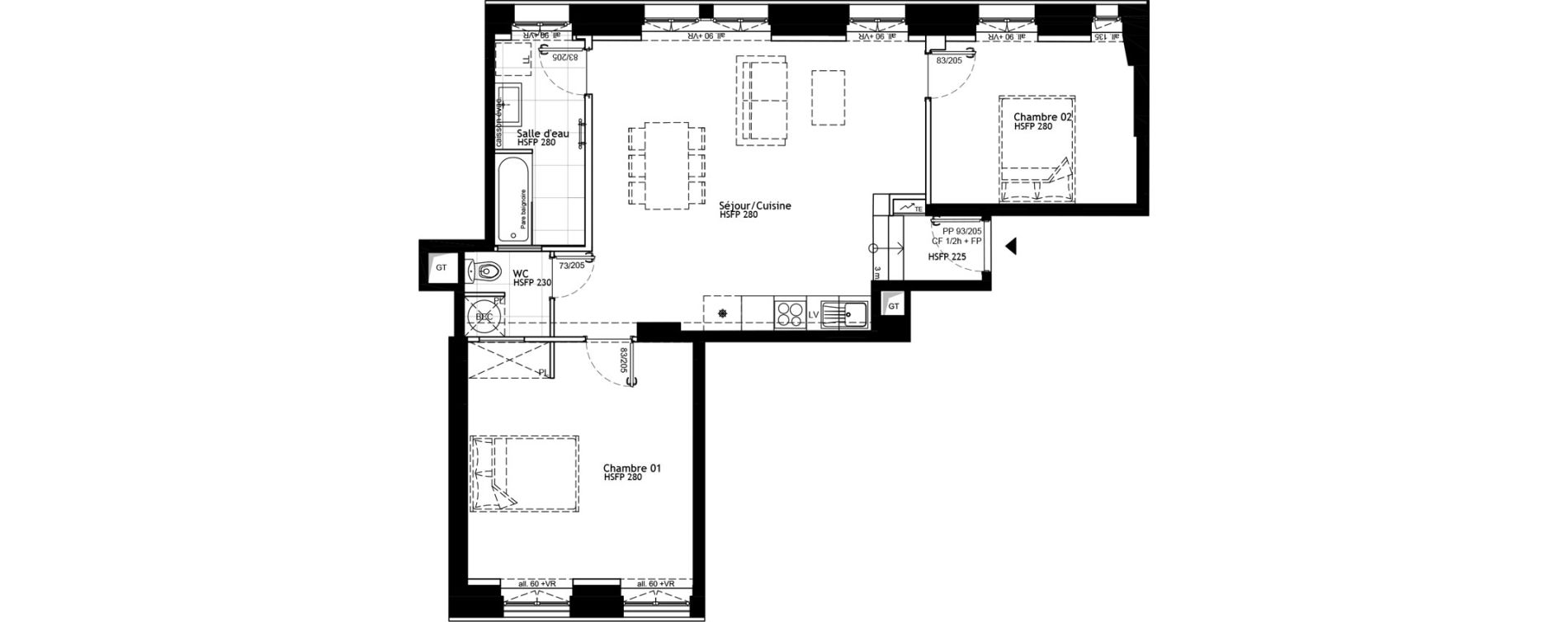 Appartement T3 de 71,40 m2 &agrave; Strasbourg Petite france