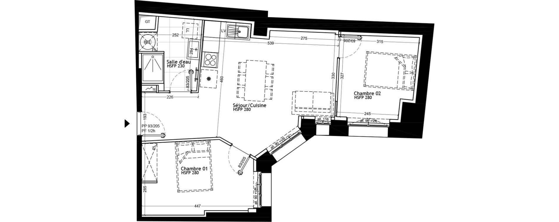 Appartement T3 de 55,10 m2 &agrave; Strasbourg Petite france