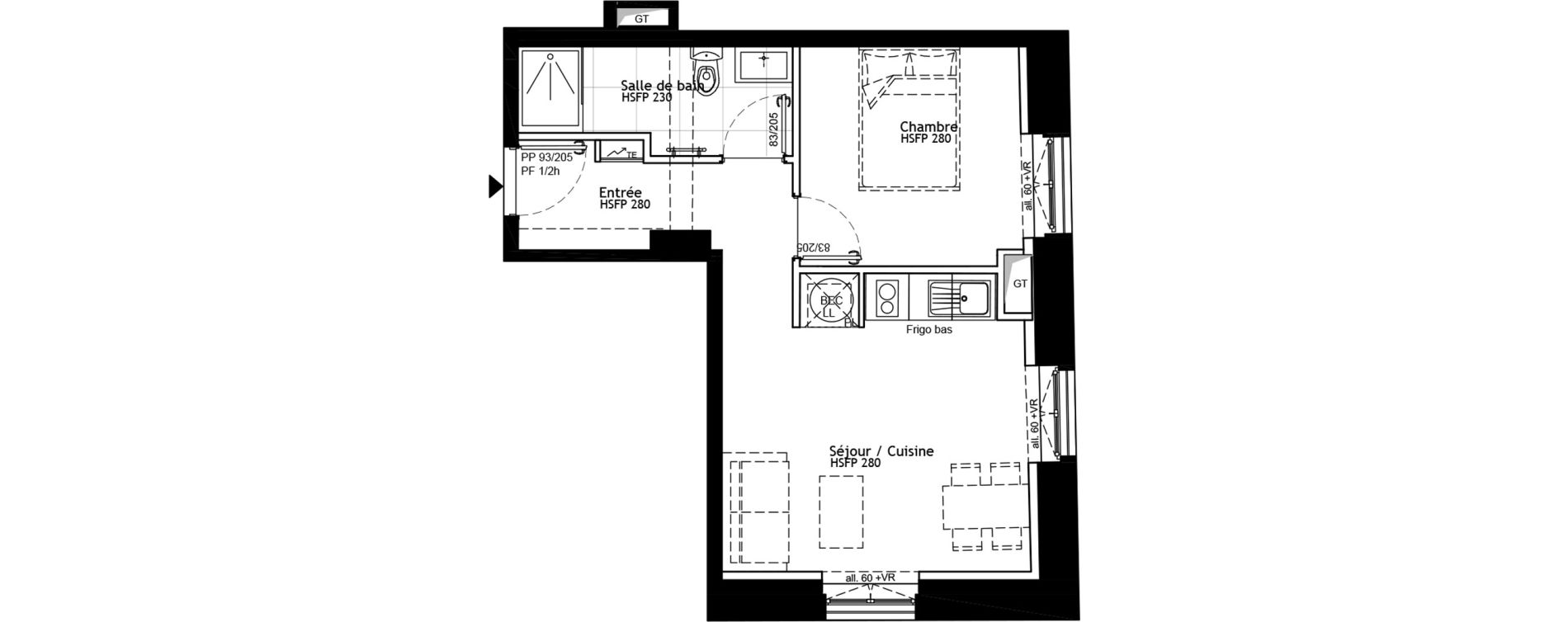 Appartement T2 de 36,70 m2 &agrave; Strasbourg Petite france