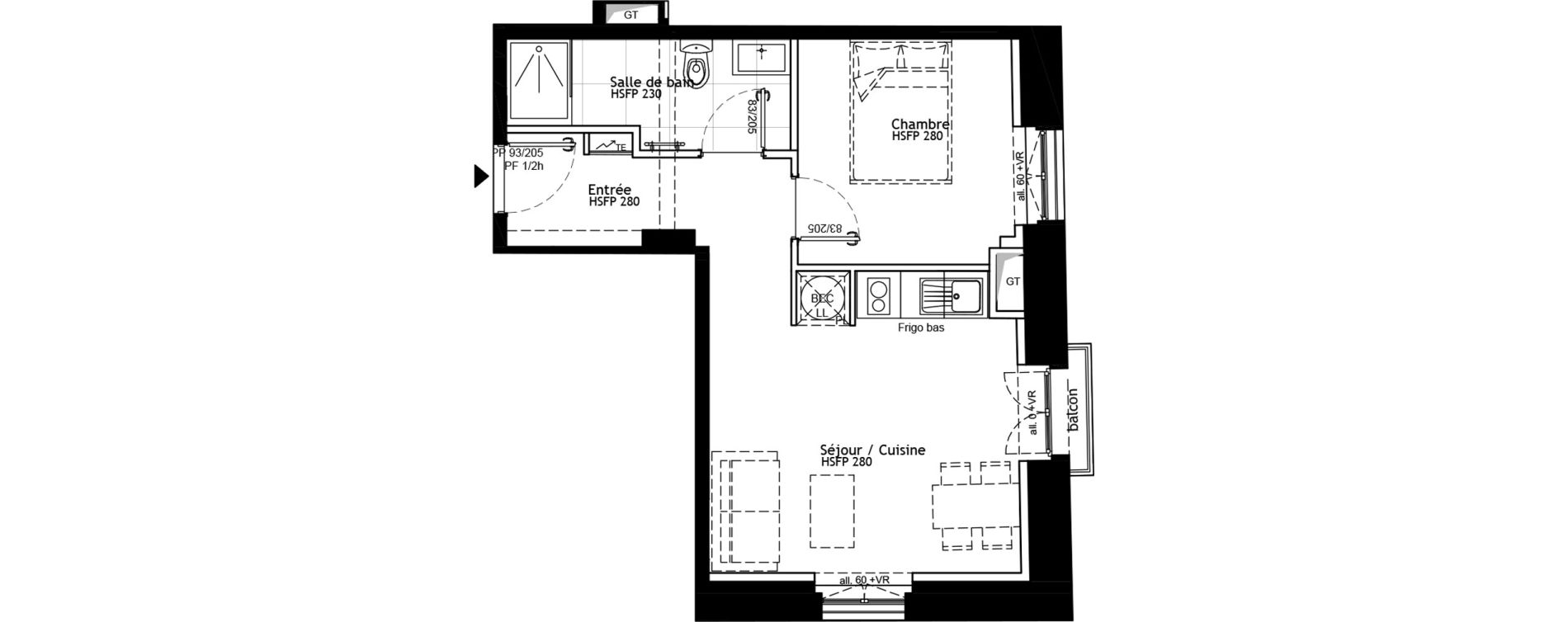 Appartement T2 de 37,30 m2 &agrave; Strasbourg Petite france