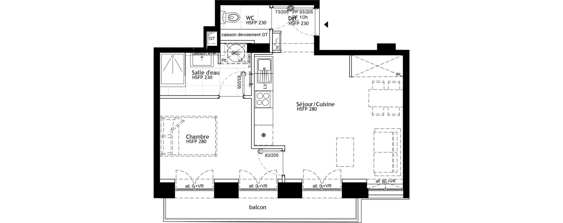 Appartement T2 de 40,10 m2 &agrave; Strasbourg Petite france