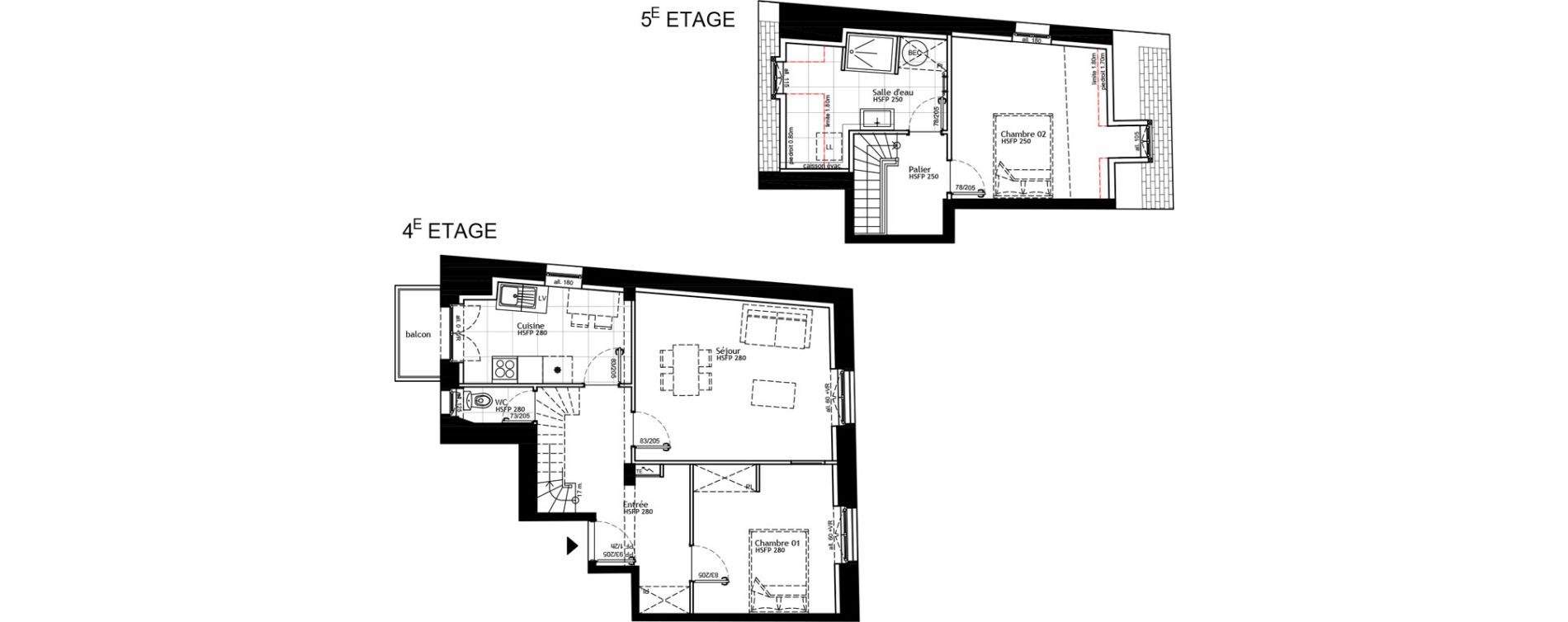 Duplex T3 de 73,00 m2 &agrave; Strasbourg Petite france