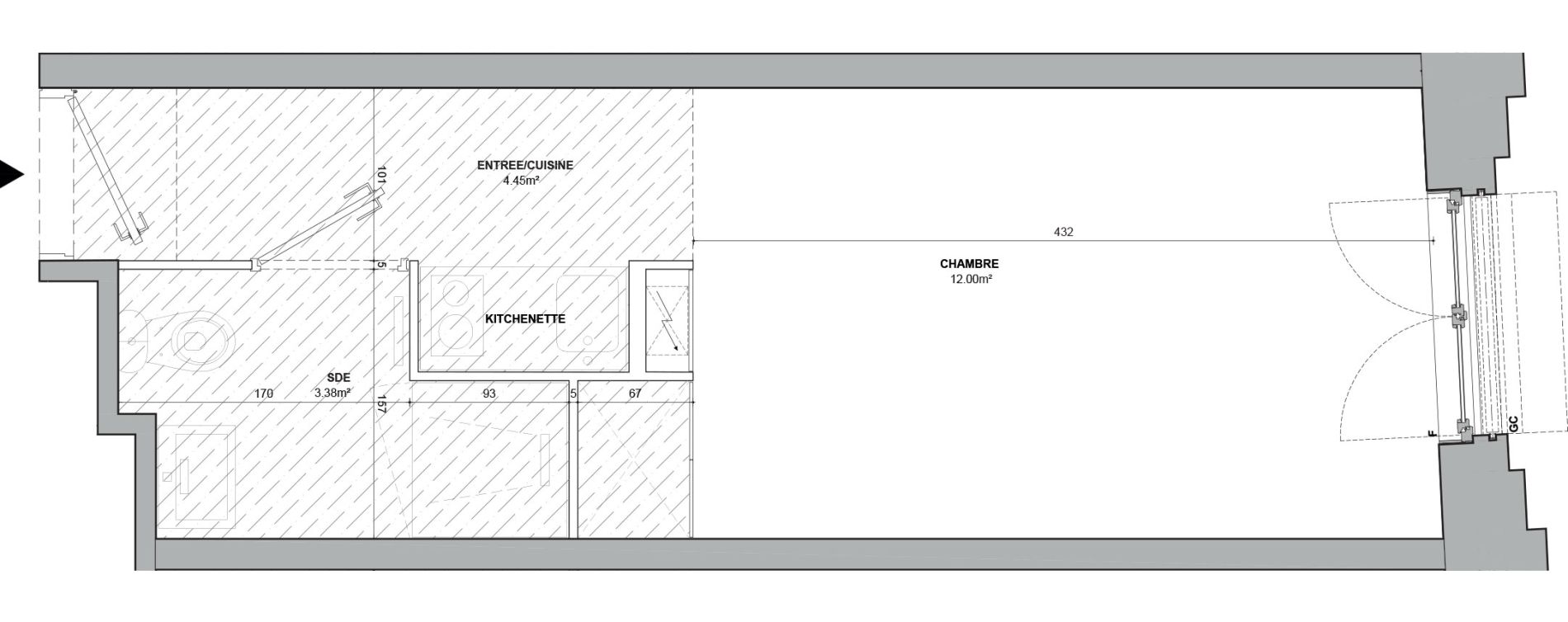 Appartement T1 meubl&eacute; de 19,83 m2 &agrave; Strasbourg Starlette