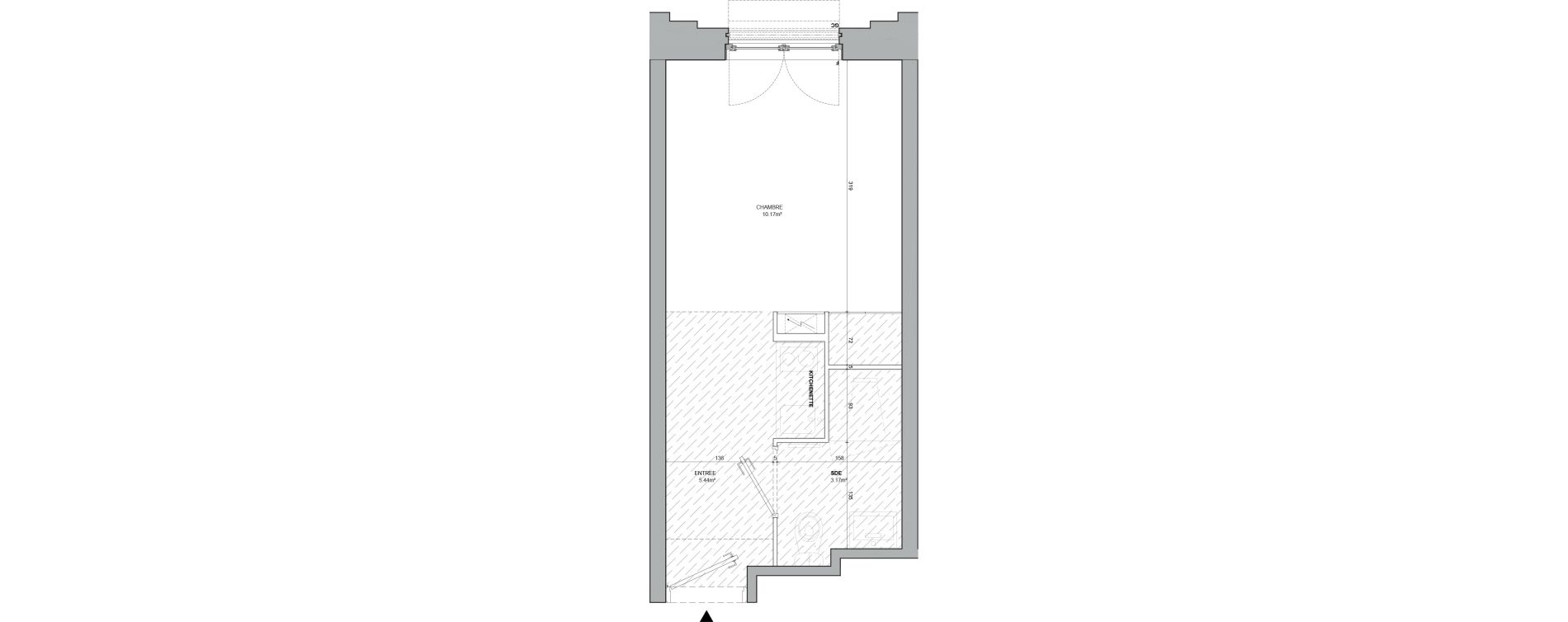 Appartement T1 meubl&eacute; de 18,78 m2 &agrave; Strasbourg Starlette