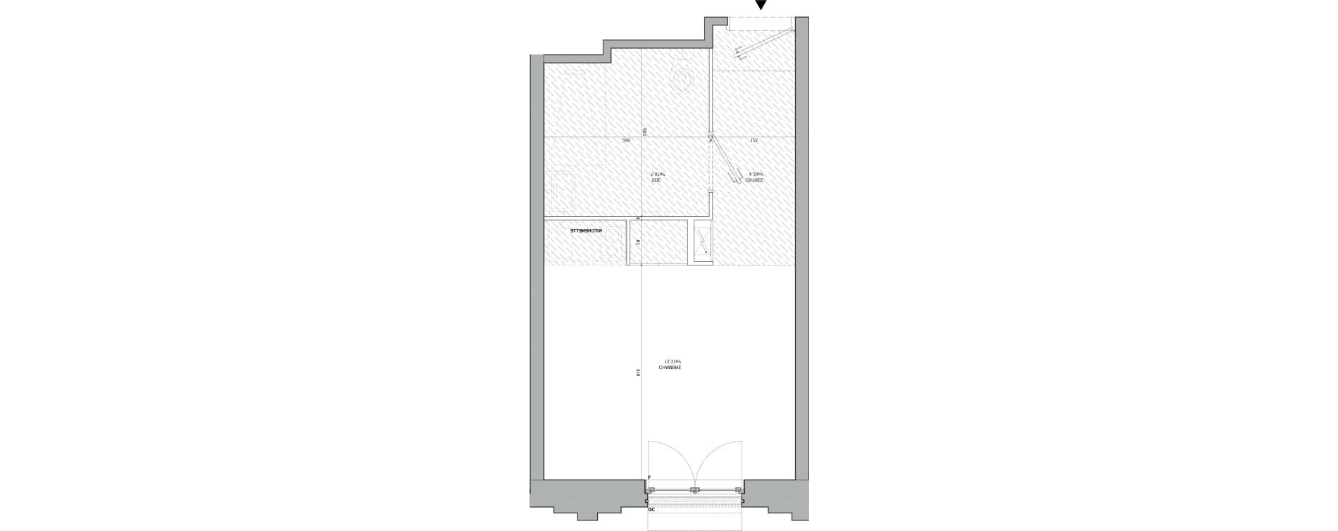 Appartement T1 meubl&eacute; de 23,63 m2 &agrave; Strasbourg Starlette