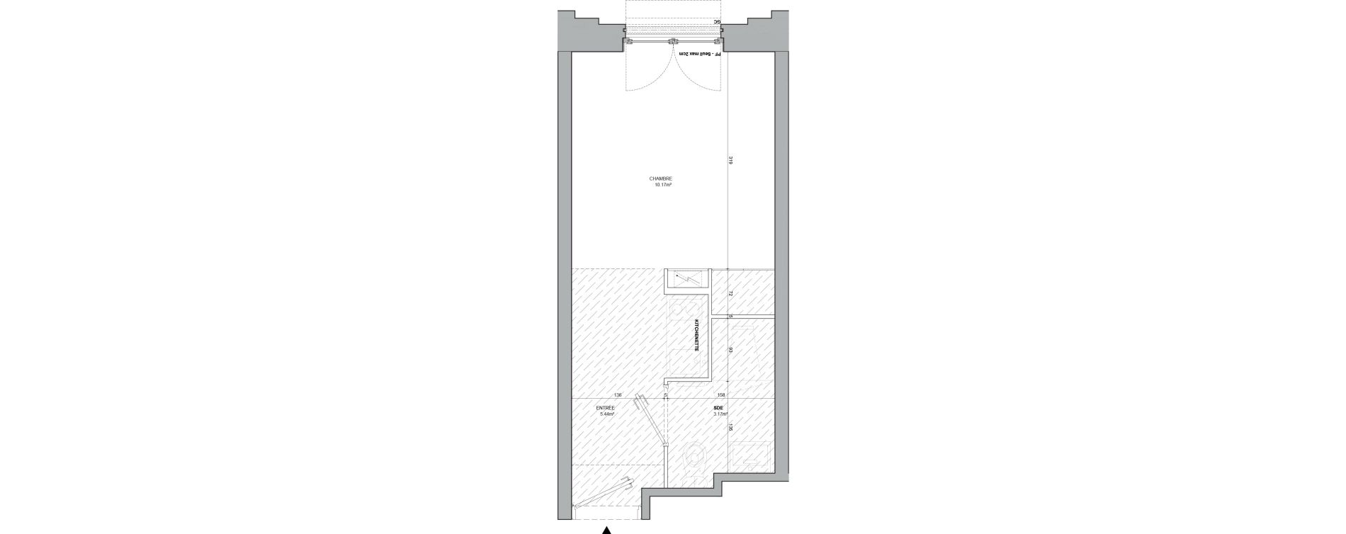 Appartement T1 meubl&eacute; de 18,78 m2 &agrave; Strasbourg Starlette