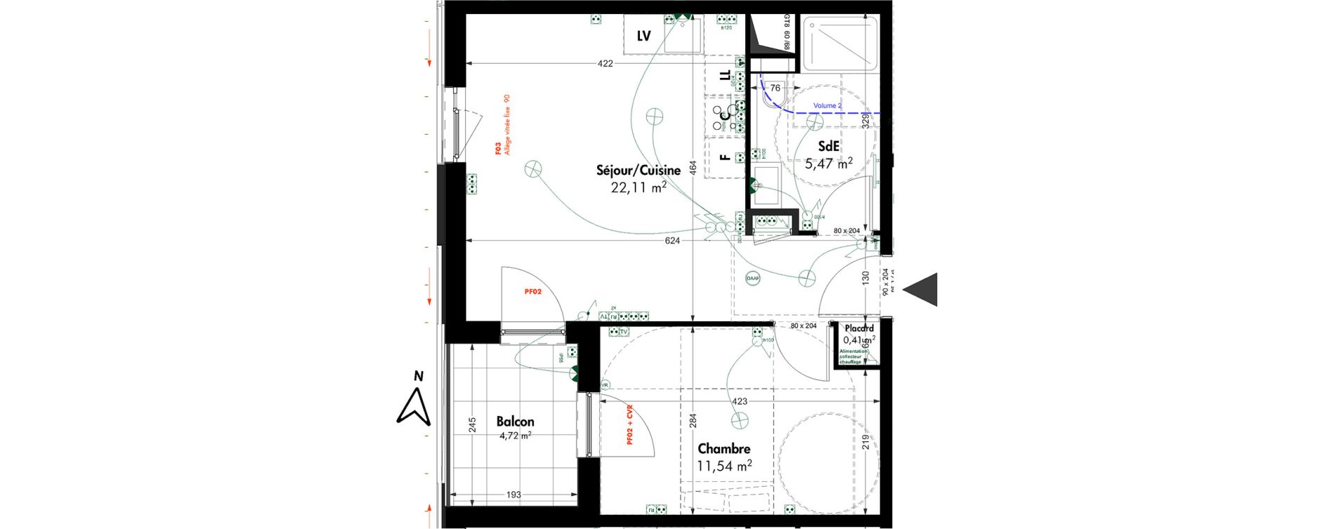 Appartement T2 de 39,53 m2 &agrave; Strasbourg Bourse - esplanade - krutenau