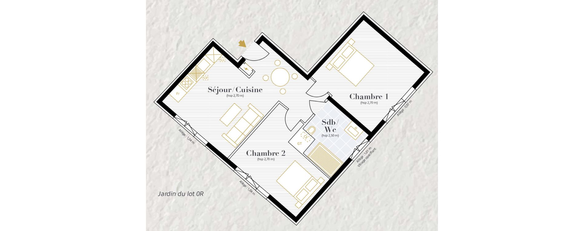 Appartement T3 de 57,55 m2 &agrave; Strasbourg Kable