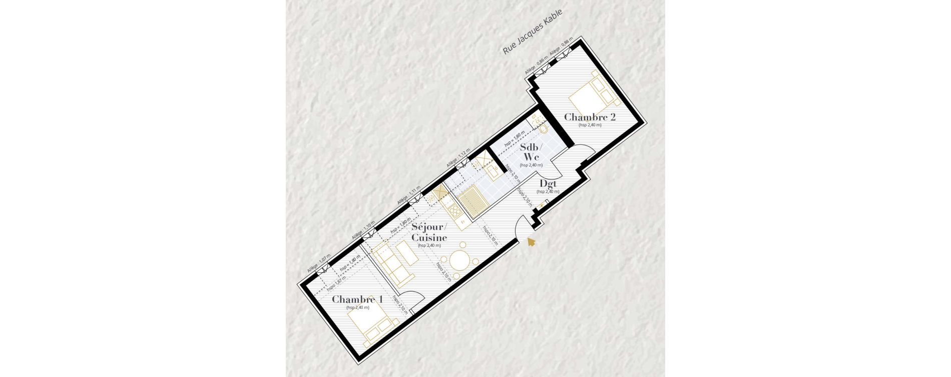 Appartement T3 de 59,44 m2 &agrave; Strasbourg Kable