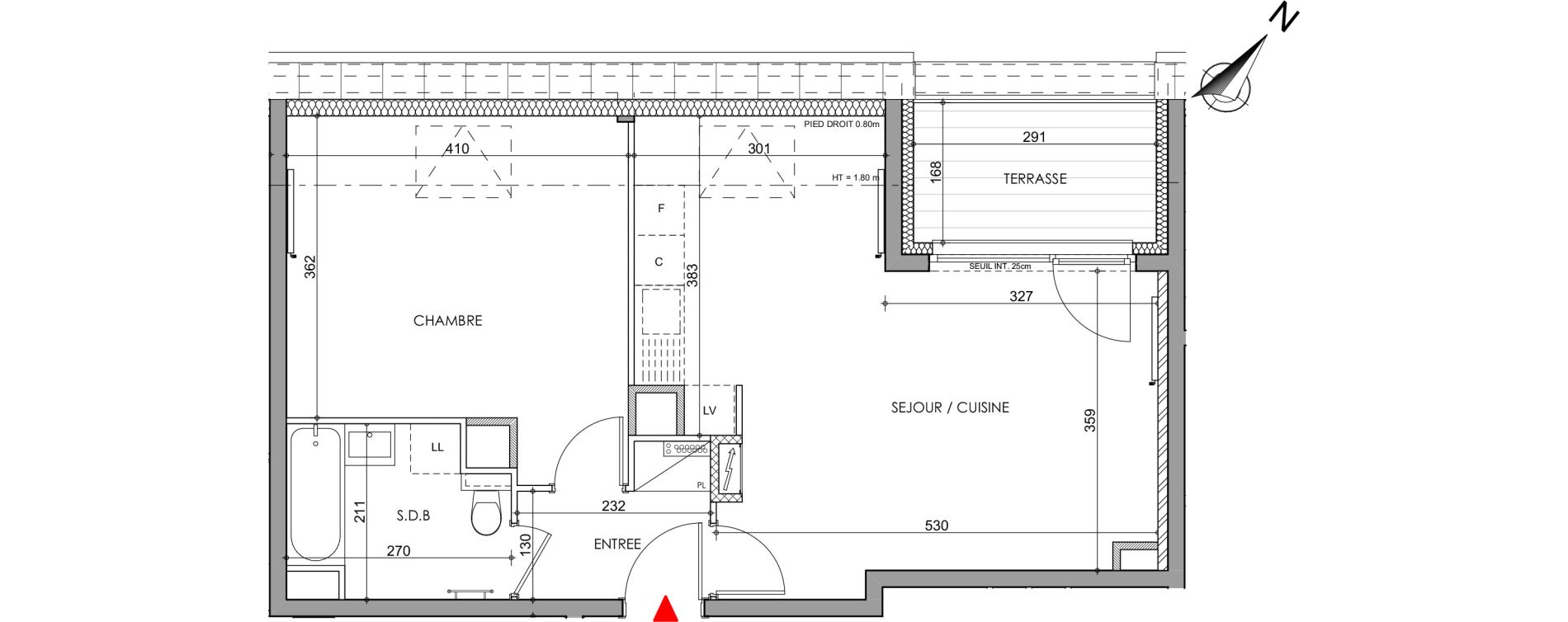 Appartement T2 de 44,83 m2 &agrave; Strasbourg Robertsau