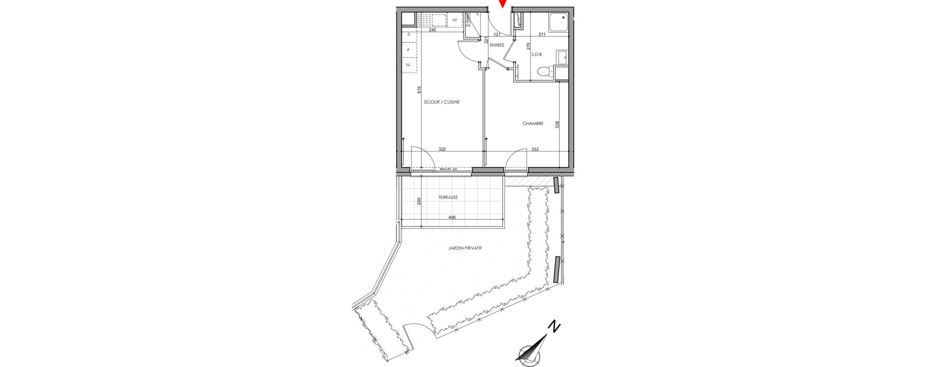 Appartement T2 de 38,80 m2 &agrave; Strasbourg Robertsau