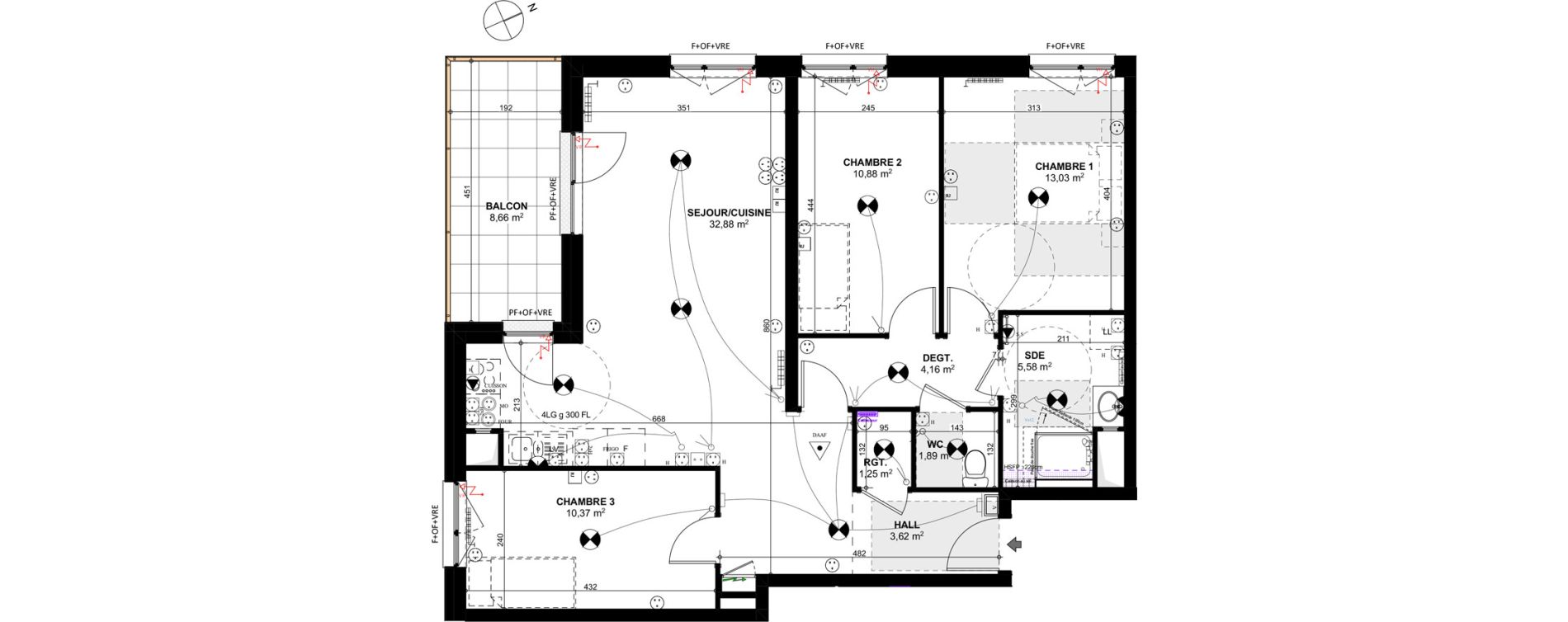 Appartement T4 de 83,66 m2 &agrave; Strasbourg Cite de l'ill