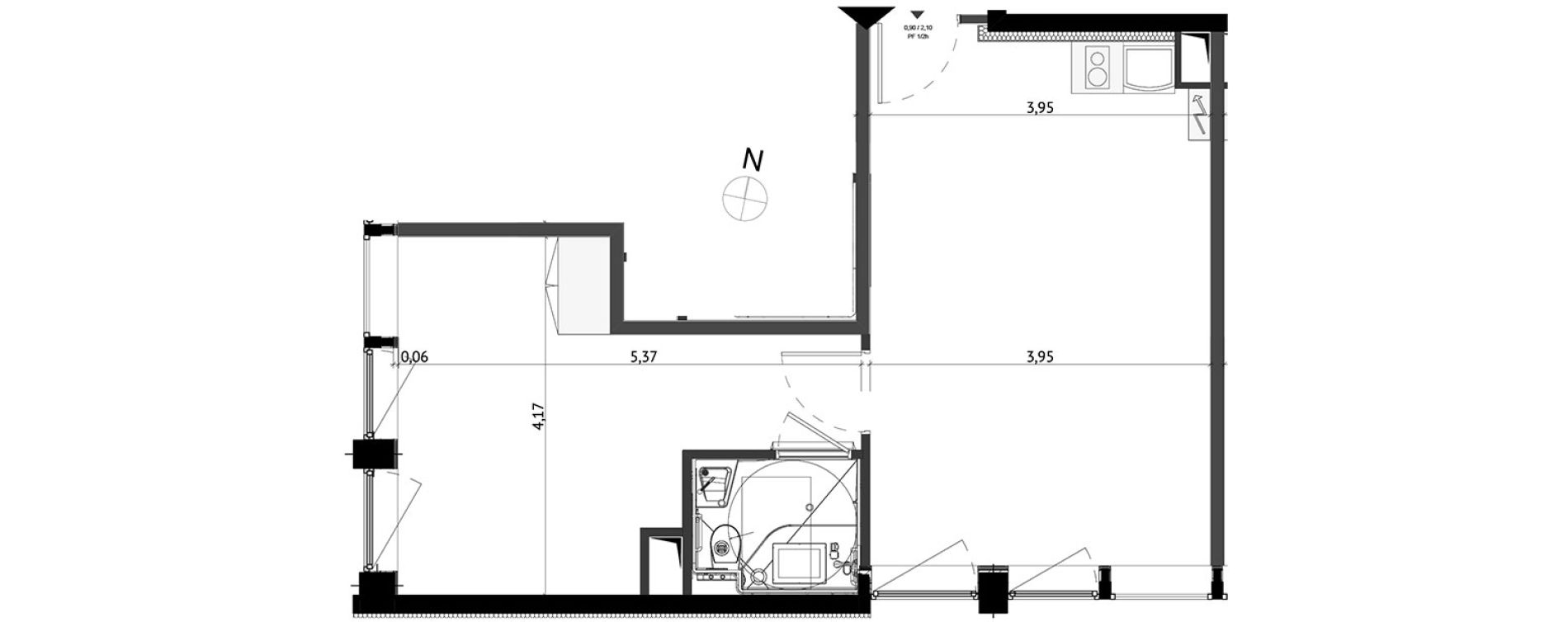 Appartement T2 de 41,50 m2 &agrave; Strasbourg Gare - tribunal