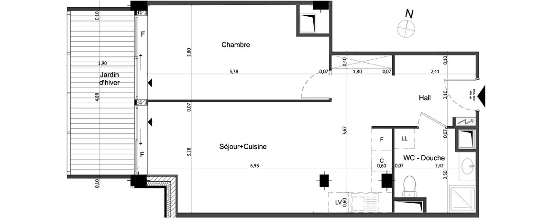 Appartement T2 de 49,50 m2 &agrave; Strasbourg Gare - tribunal