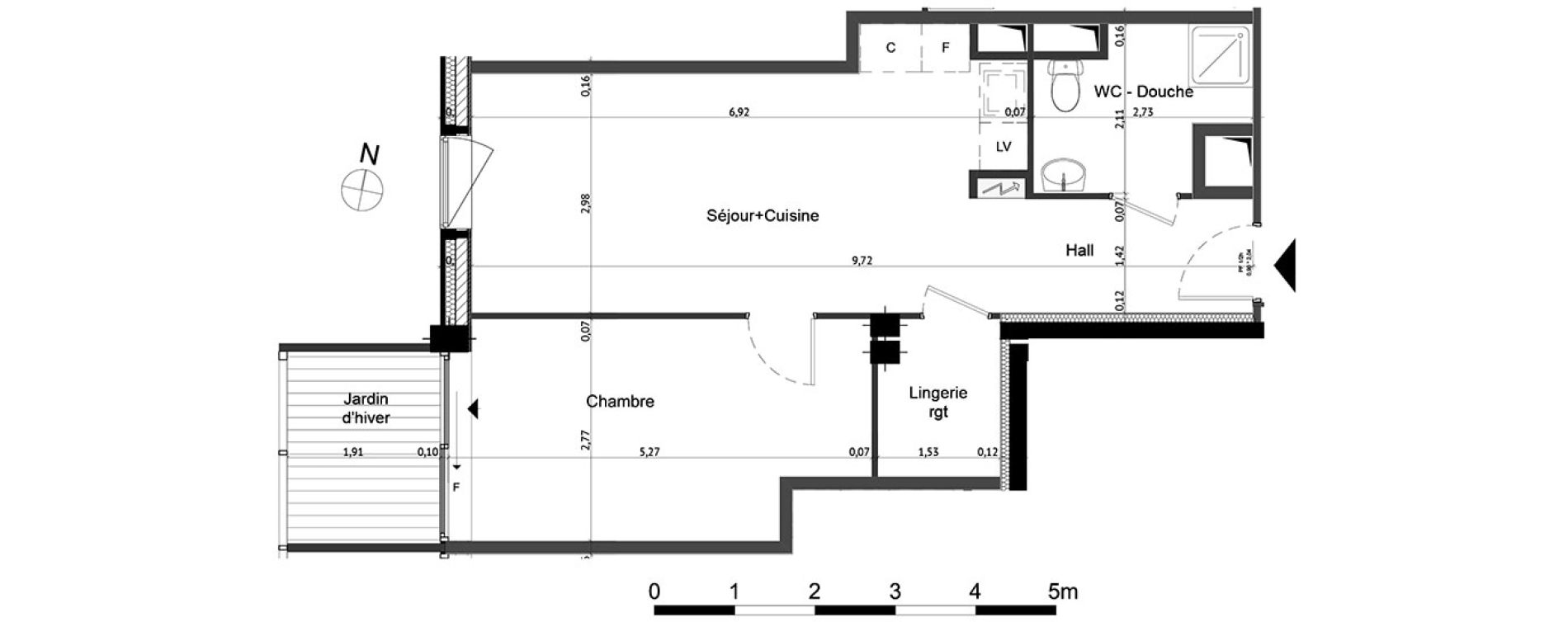 Appartement T2 de 45,50 m2 &agrave; Strasbourg Gare - tribunal