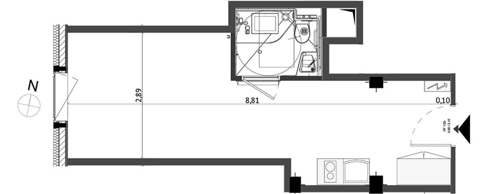 Appartement T1 de 24,50 m2 &agrave; Strasbourg Gare - tribunal