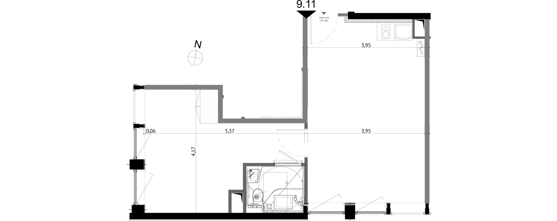 Appartement T2 de 41,50 m2 &agrave; Strasbourg Gare - tribunal