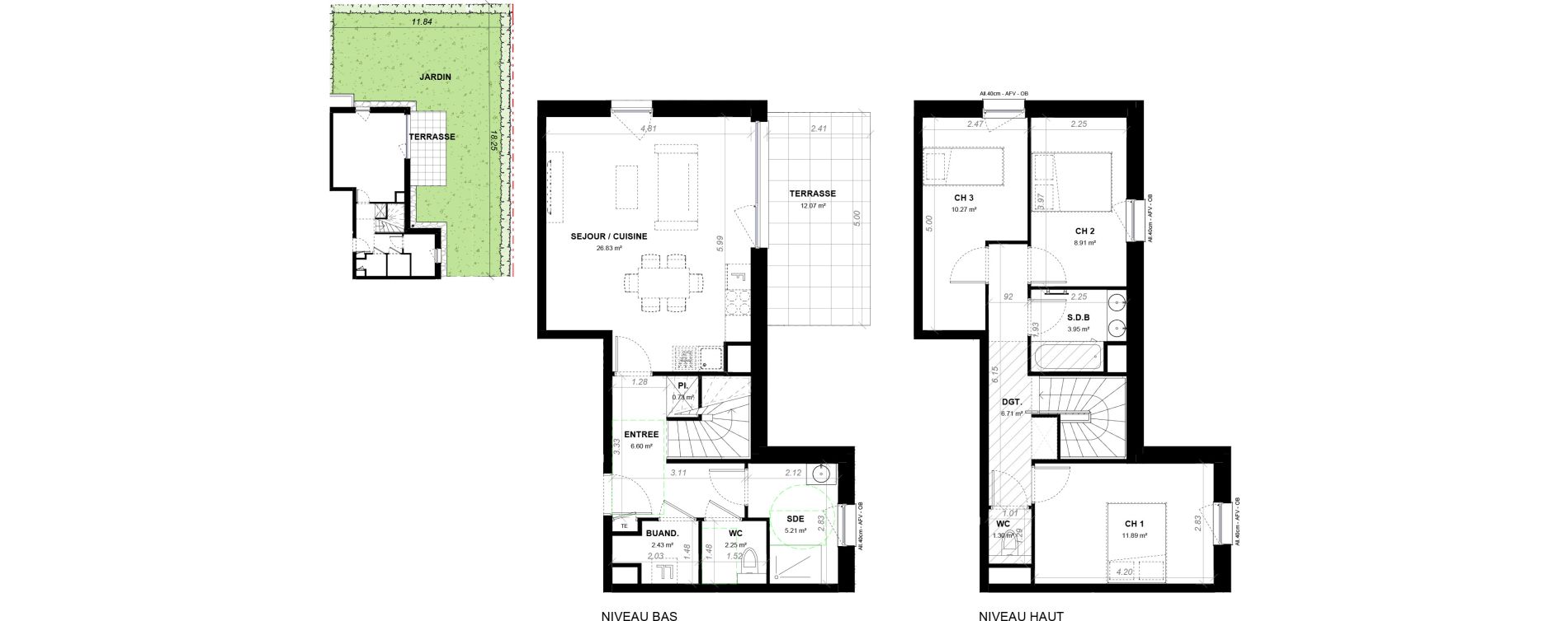 Duplex T4 de 87,08 m2 &agrave; Strasbourg Neudorf - musau