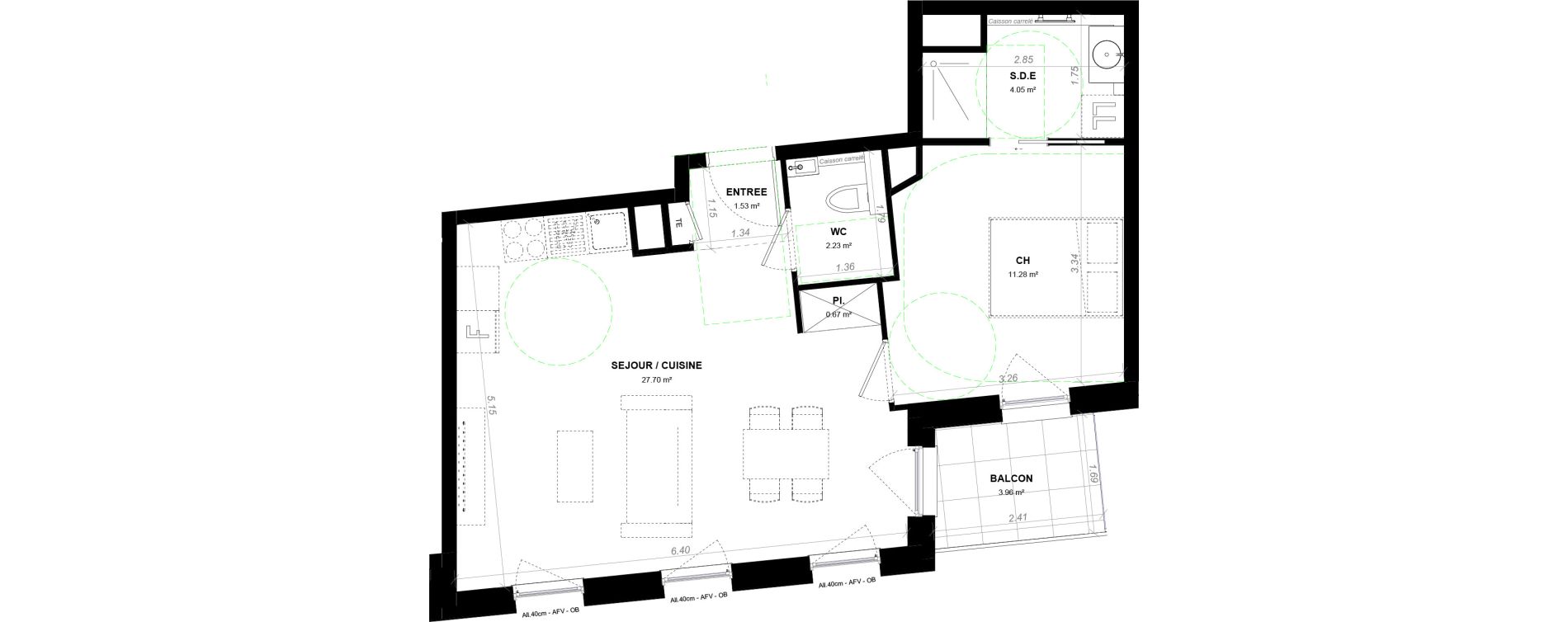 Appartement T2 de 47,46 m2 &agrave; Strasbourg Neudorf - musau