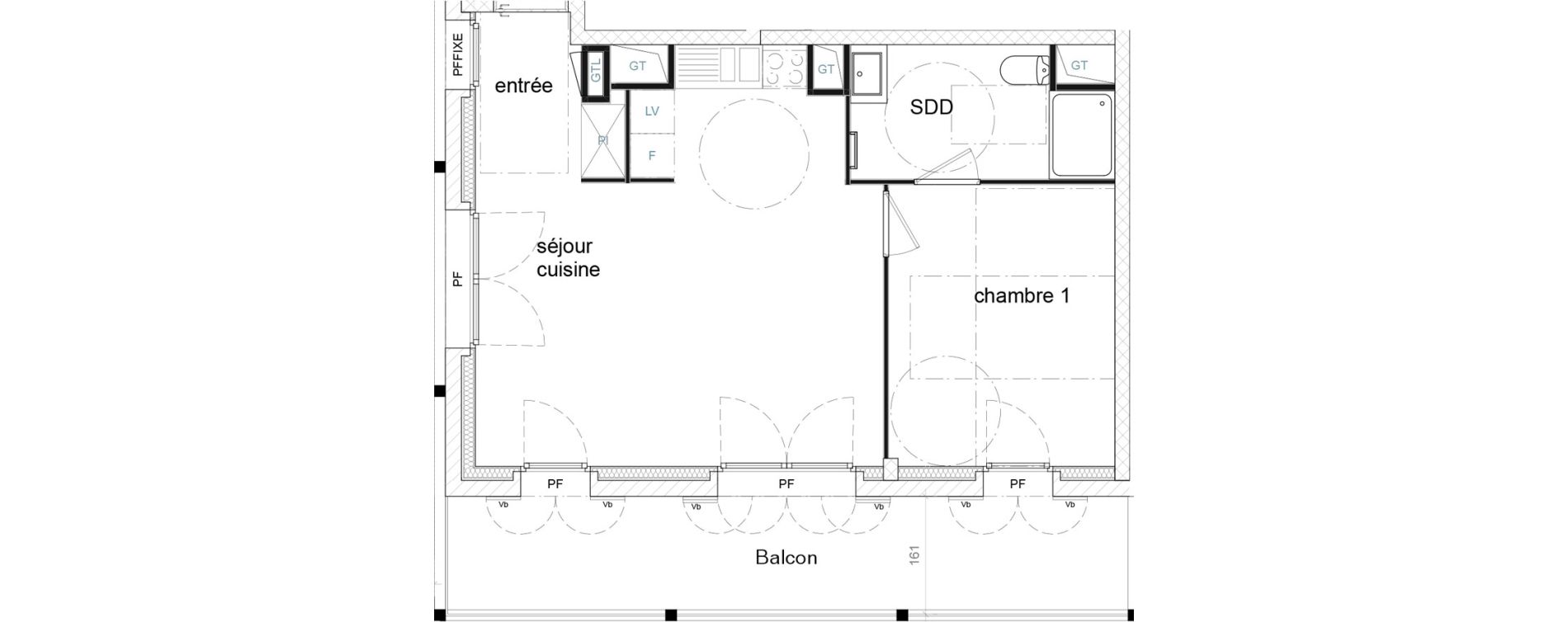 Appartement T2 de 48,32 m2 &agrave; Strasbourg Port du rhin