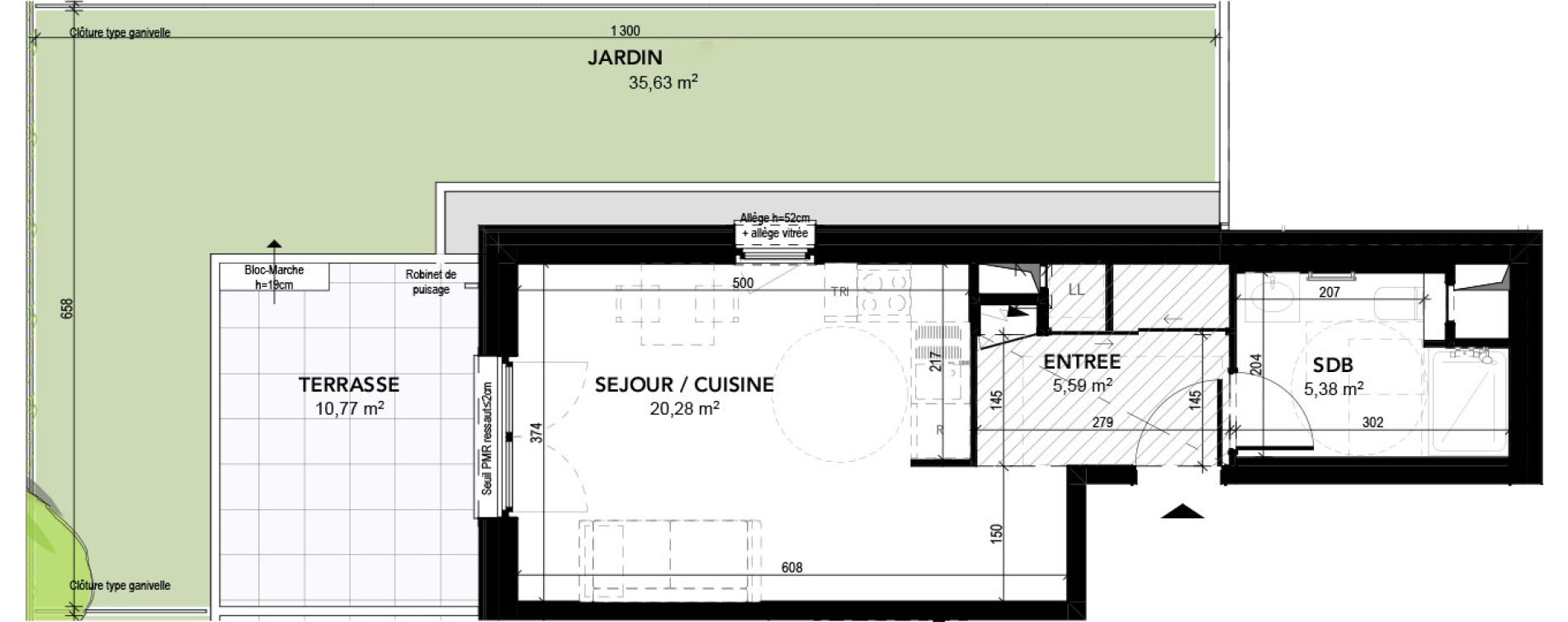 Studio de 31,25 m2 &agrave; Strasbourg Robertsau