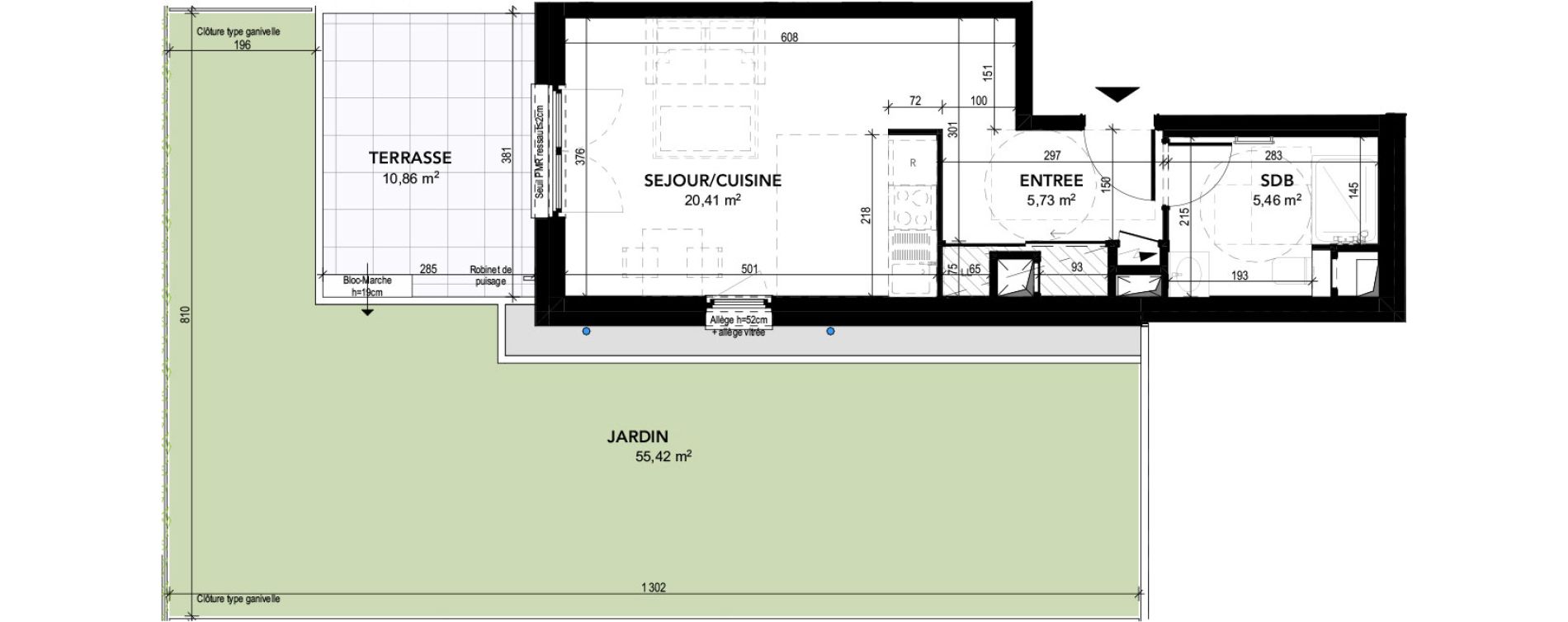 Studio de 31,60 m2 &agrave; Strasbourg Robertsau