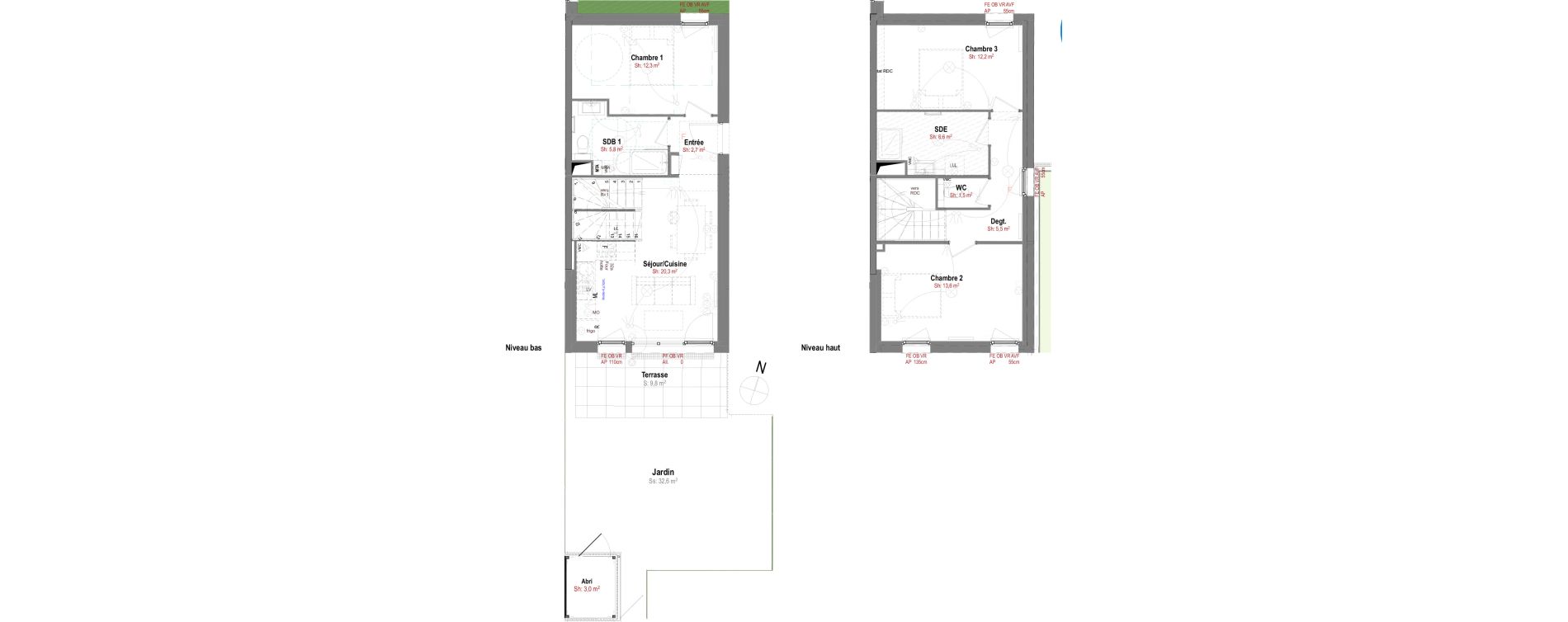 Duplex T4 de 80,50 m2 &agrave; Strasbourg La ganzau